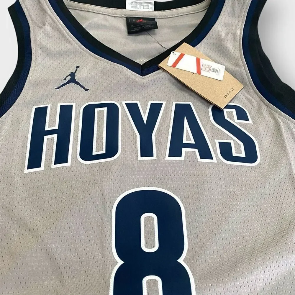 Nike Jordan Georgetown Hoyas #8 Elite Gray Jersey Mens size Medium CN2994-052